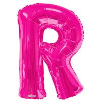 34 pink letter r foil balloon