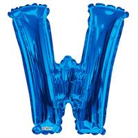 34 blue letter w foil balloon