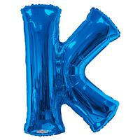 34 blue letter k foil balloon