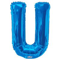 34 blue letter u foil balloon