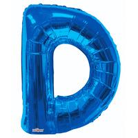 34\" Blue Letter D Foil Balloon