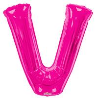 34\" Pink Letter V Foil Balloon