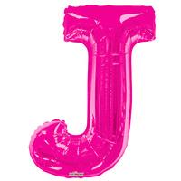 34\" Pink Letter J Foil Balloon