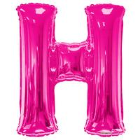 34\" Pink Letter H Foil Balloon