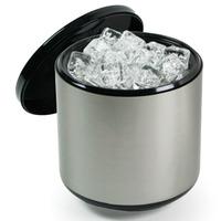34 litre plastic ice bucket brushed aluminium effect