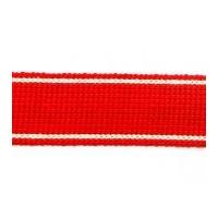 34mm knitted belting webbing red