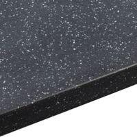 34mm Black Star Earthstone Round Edge Kitchen Worktop Corner Section (L)950mm (D)950mm