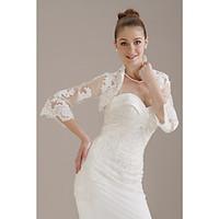 3/4-Length Sleeves Tulle Lace Bridal Jacket / Wedding Wrap (WSM0401)