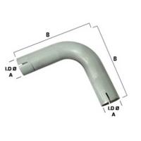 35mm silver universal exhaust pipe section with 90 bend