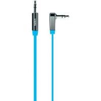 35mm flat right angled audio cable blue