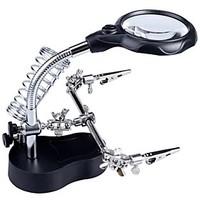 3.5X / 12X Helping Hand Magnifier LED Light with 2-LED White Light / Soldering Stand (3 x AAA)