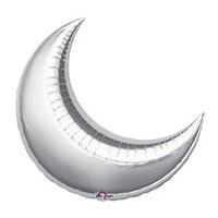 35\" Silver Crescent Foil Balloon