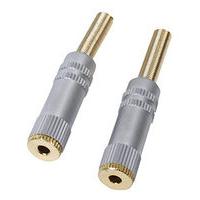 3.5mm Stereo Plug to 6.35mm Stereo Socket Adapter Gold