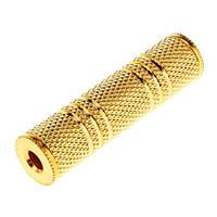 35mm female to 35 mm female audio adapter coupler metal gold plated