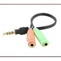 3.5mm Audio Splitter for Mic/Earphone/Laptop (1Ft)