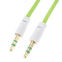 3.5mm Male to Male Audio Connection Cable Flat Type Green (1m)