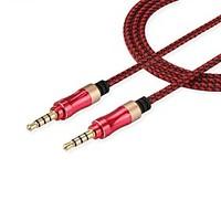 3.5mm Male to Male Jack Stereo Headphone Mic Aux Audio Cable Fabric Braided Woven for PC Laptop Phone Tablet (1.5m 5Ft)