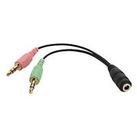 3.5 mm Female to Dual Male Audio Cable for PC