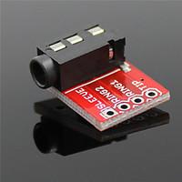 35mm audio socket stereo sound module w mic for mp3 player red