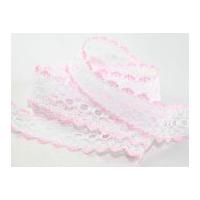35mm Eyelet Knitting in Lace Trimming Pink