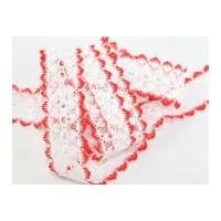 35mm Eyelet Knitting in Lace Trimming Red
