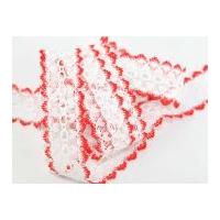 35mm eyelet knitting in lace trimming red