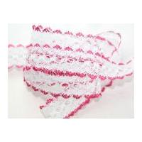 35mm eyelet knitting in lace trimming cerise pink