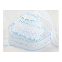 35mm eyelet knitting in lace trimming pale blue