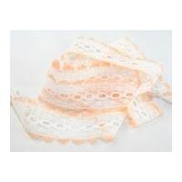 35mm Eyelet Knitting in Lace Trimming Peach