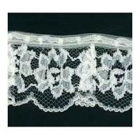 35mm Frilled Gathered Nylon Lace Trimming Cream