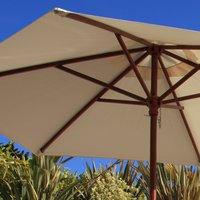 35m creamy white parasol with pulley