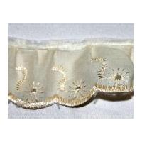 35mm Essential Trimmings Frilled Broderie Anglaise Lace Trimming Cream