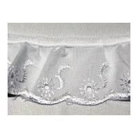 35mm Essential Trimmings Frilled Broderie Anglaise Lace Trimming White