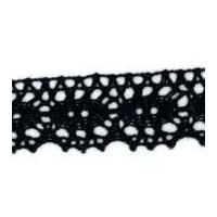 35mm cotton lace trimming black