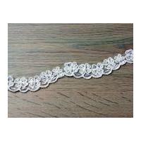 35mm Naomi Embroidered & Beaded Couture Bridal Lace Trimming Ivory