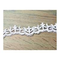 35mm Religious Cross Couture Bridal Lace Trimming White