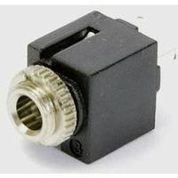 3.5 mm audio jack Socket, horizontal mount Number of pins: 3 Stereo Black Conrad Components 1 pc(s)