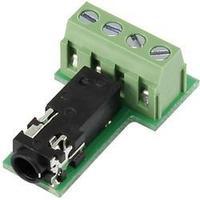 3.5 mm audio jack Socket, horizontal mount Number of pins: 4 Stereo Black Conrad Components PJ3.5-4TB-1 1 pc(s)