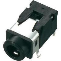 3.5 mm audio jack Socket, horizontal mount Number of pins: 4 Stereo Black Conrad Components 1 pc(s)
