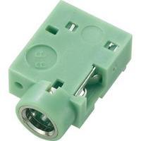 3.5 mm audio jack Socket, horizontal mount Number of pins: 3 Stereo Green Conrad Components 1 pc(s)