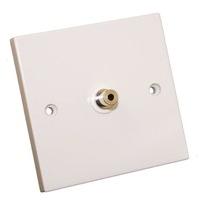 35mm stereo wallplate with rear socket