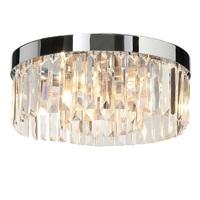 35612 Crystal Bathroom Flush Chrome and Glass Ceiling Light