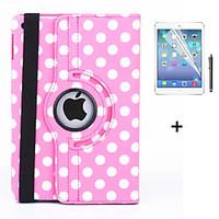 360 Degree Round Dots PU Leather Flip Cover Case for iPad Air Screen Protector Film Stylus Pen(Assorted Colors)
