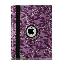 360 Degree Rotating Grape Grain Pattern Smart Cover Stand Flip PU Leather Cover Case For Ipad 2/3/4