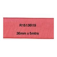 36mm Bowtique Organdie Sheer Ribbon Red