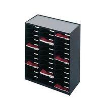 36 COMPARTMENT MAILSORTER BLACK FOR A4 LITERATURE WITH LABEL HOLDERS AND LABELS