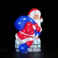 36cm Santa on Chimney with 56 Ice White LEDs