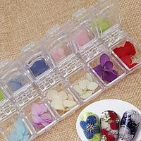 36pcs natural dried flower hydrangea uv nail art decorations