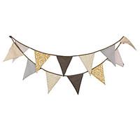 3.6m 12 Flags Coffee Banner Pennant Cotton Bunting Banner Booth Props Photobooth Birthday Wedding Party Decoration