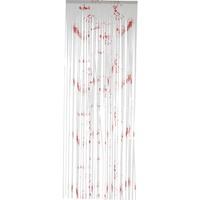 36 x 96 red white blood drip shimmer curtain